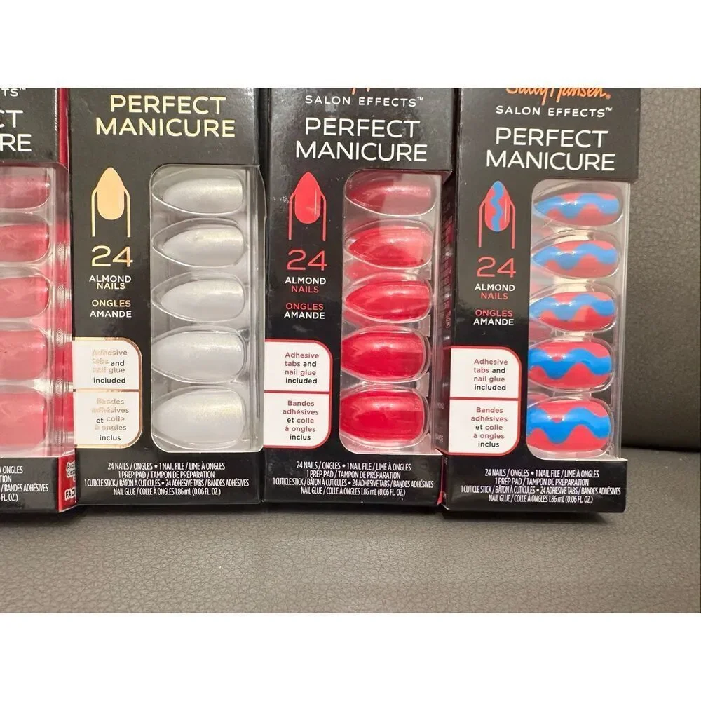 Sally Hansen 6 Sets of Almond Shaped Press On Nails New